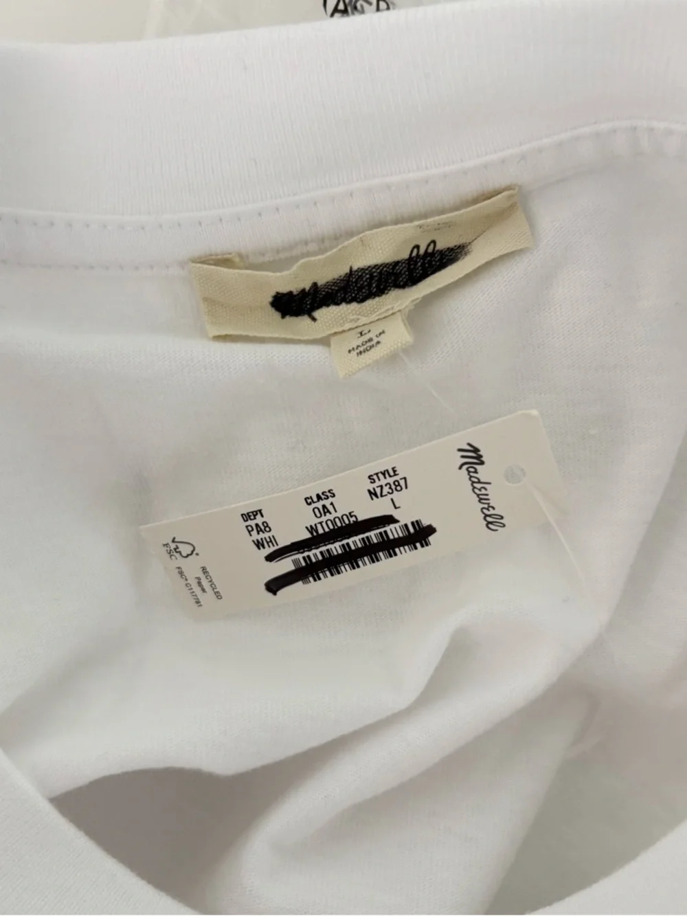 NWT Madewell The Boxy Crop Tee Short Sleeve Allday Jersey White - Picture 5 of 7
